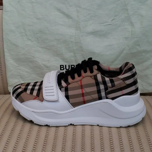 BURBERRY VINTAGE CHECK PLAID SNEAKERS - Picture 5 of 10